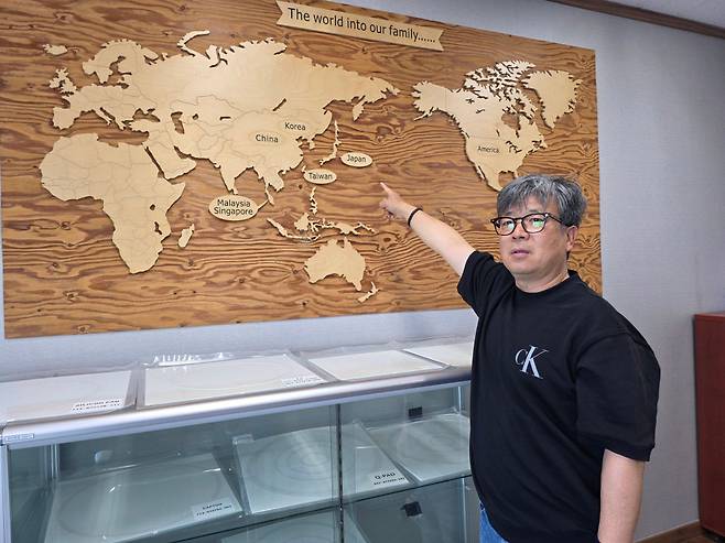 수출국을 설명 중인 김 대표./사진=이민호기자