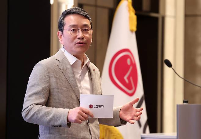 조주완 LG전자 대표이사(사장)가 2년 연속 '마이크로소프트(MS) CEO 서밋'에 참석한다. 사진은 지난 3월 열린 제23기 정기 주주총회에 참석했던 조 사장 모습. /사진=뉴스1