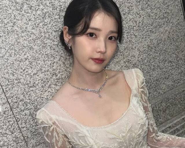 아이유가 백상예술대상 무대 밖 사진을 올렸다. / 아이유 소셜미디어 캡처