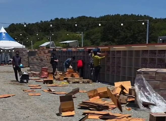 지난 2일 부산 세계라면축제 행사장 모습. 소셜미디어 캡쳐