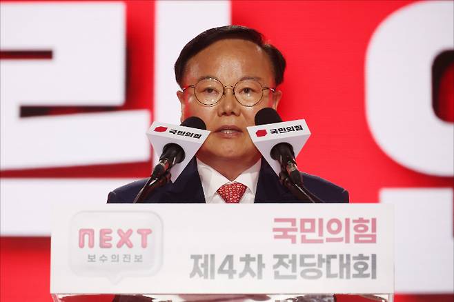 국민의힘 김문수 후보 측 김재원 비서실장. 연합뉴스