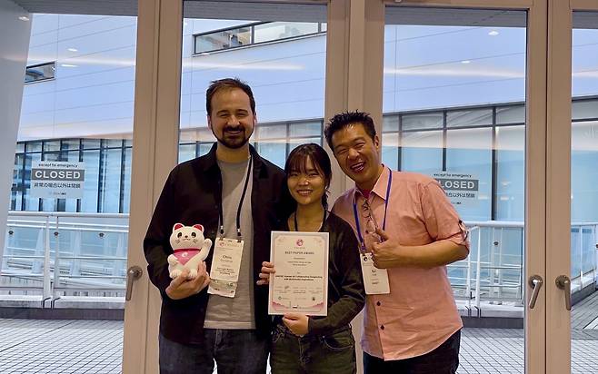 인공지능 작곡 기술 개발한 연구팀  왼쪽부터 미국 카네기멜론대 크리스 도너휴 교수, KAIST 전기·전자공학부 김예원 박사과정과 이성주 교수 [KAIST 제공. 재판매 및 DB 금지]