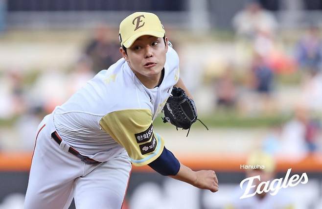 역투하는 문동주 한화 이글스 문동주가 7일 대전 한화생명볼파크에서 열린 2025 프로야구 삼성 라이온즈와 홈 경기에서 역투하고 있다. [한화 이글스 제공. 재배포 및 DB 금지]