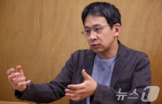 김주진 기후솔루션 대표가 2일 서울시 성동구 헤이그라운드에서 뉴스1과 인터뷰를 하고 있다. 2025.5.2/뉴스1 ⓒ News1 김명섭 기자