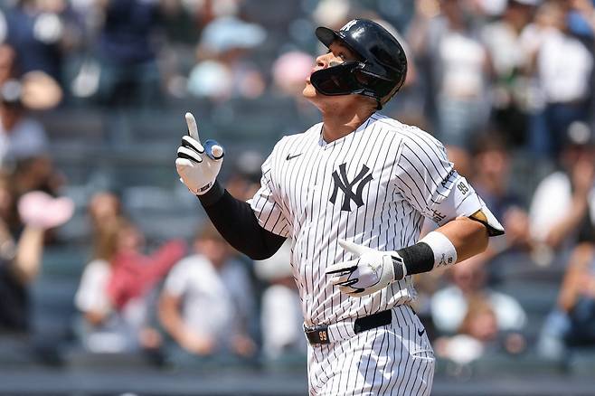 애런 저지가 양 리그 통합 7관왕을 달성할 수 있을 지 지켜볼 일이다. AFP연합뉴스