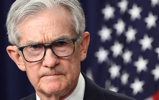 제롬 파월 연방준비제도 의장은 7일 열린 기자회견에서 트럼프 행정부의 관세 부과 영향에 대해 알기 어렵다고 여러 차례 말했다./로이터 연합뉴스