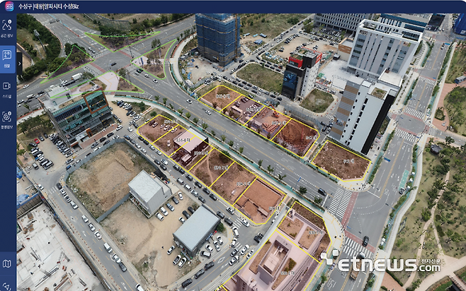 파노라마 솔루션은 다양한 공간정보를 레이어로 함께 표시해 활용 가능하다.