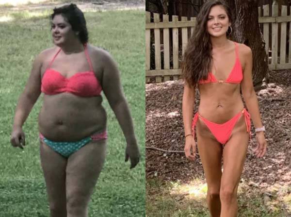 식당 종업원으로 일하던 미국의 한 20대 여성이 살이 찐 후, 손님의 한 마디에 50kg 감량에 성공한 사연이 공개됐다./사진설명=더 선