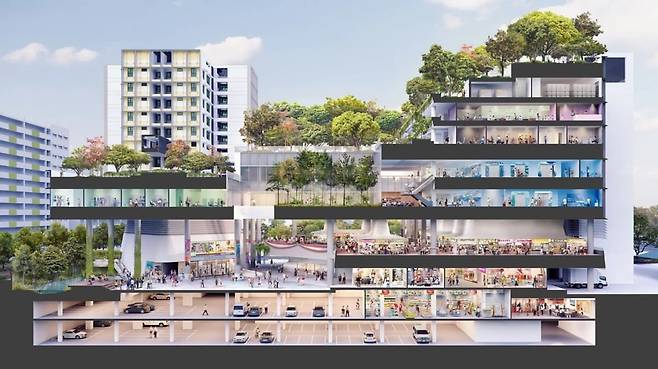 싱가포르 캄풍 애드미럴티 단면도 /WHOA 건축사무소