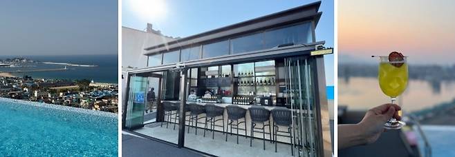 호텔 옥상에 마련한 수영장과 바 / 사진=홍지연 여행+ 기자