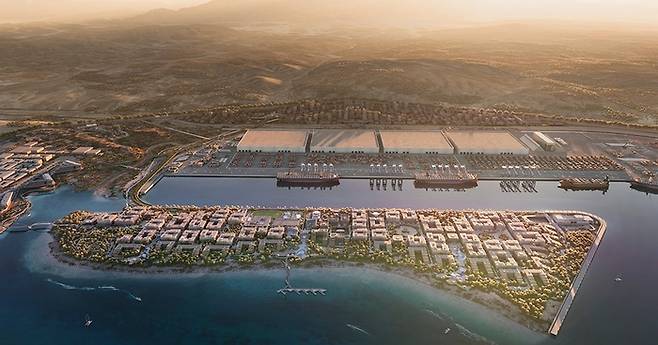 사우디아라비아가 옥사곤 지역에 추진하는 초대형 AI 데이터센터 조감도. <이미지=NEOM>