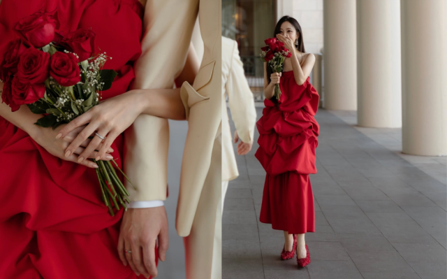 가수 효민이 웨딩 화보 비하인드 컷을 공개했다. / 효민 인스타그램 캡처