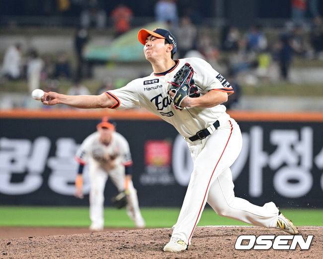 [OSEN=최규한 기자] 한화 김승일. 2025.04.18 / dreamer@osen.co.kr