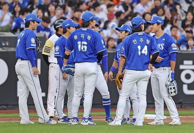 삼성 선수단. 삼성 라이온즈 제공