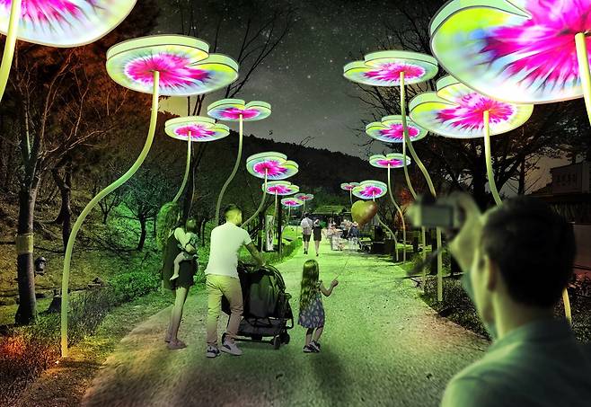 김해가야테마파크 대규모 야간 빛 축제 [김해시 제공. 재판매 및 DB 금지]