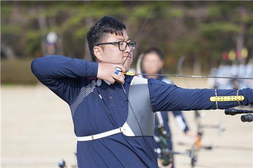 국가대표 최종 평가전의 김우진 [대한양궁협회 제공. 재판매 및 DB 금지]