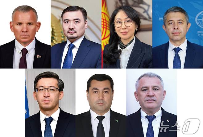 좌측 상단부터 시계 방향으로) 주한 벨라루스공화국 대사 안드레이 체르네츠키/ 주한 카자흐스탄 대사 누르갈리 아르스타노프/ 주한 키르기스공화국 대사 아이다 이스마일로바/ 주한 러시아연방 대사 게오르기 지노비예프/ 주한 타지키스탄공화국 대사 살로히딘 키롬/ 주한 투르크메니스탄 대사 베겐치 두르디예프/ 주한 우즈베키스탄공화국 대사 알리셰르 압두살로모프