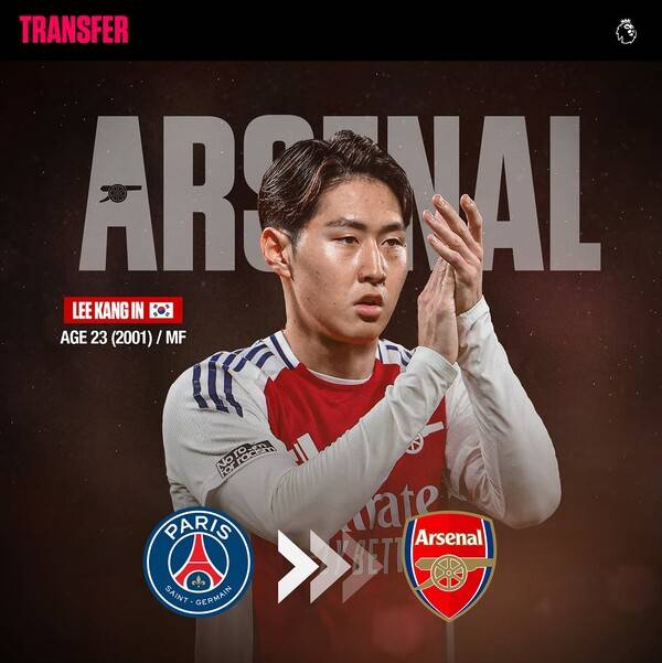 아스널과 연결된 파리 생제르맹(PSG) 이강인. 사진┃GOALPOST ASIA