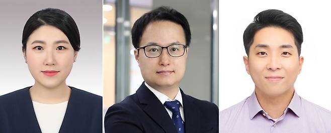 왼쪽부터 케이메디허브 첨단의료기기개발지원센터 김성민 연구원(과제책임자), 이성현 플라잉마운틴 대표, 이후만 엑소시스템즈 대표