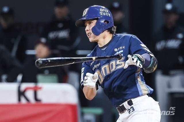 최근 쾌조의 타격감을 과시 중인 천재환. 사진=NC 제공