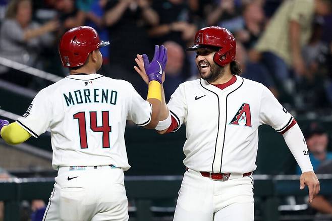 ▲ 그랜드 슬램으로 야마모토 요시노부를 무너뜨린 가브리엘 모레노 ⓒ연합뉴스/AFP