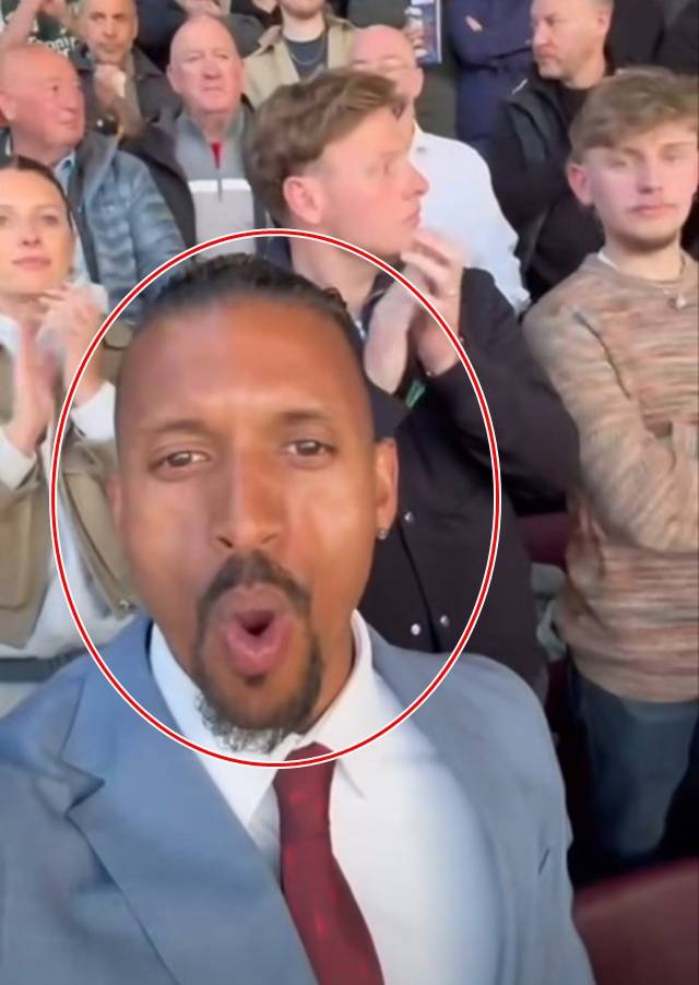 관중석에서 응원하는 나니(빨간색 원). /사진=나니 SNS 캡처