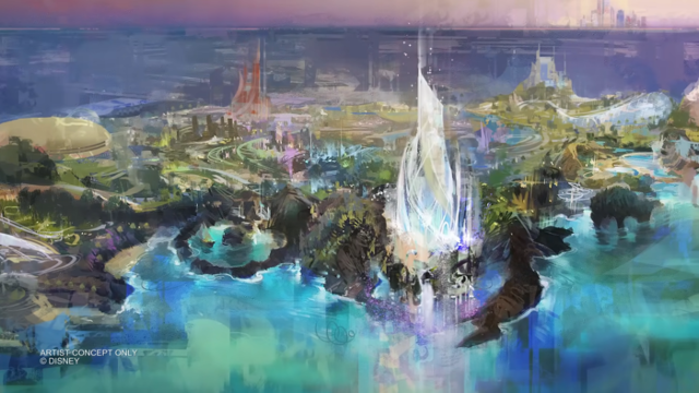 월트디즈니컴퍼니가 7일 "아랍에미리트(UAE) 수도 아부다비의 야스섬에 새 디즈니랜드와 리조트를 만든다"고 발표하며 공개한 조감도. 디즈니 유튜브 채널 캡처