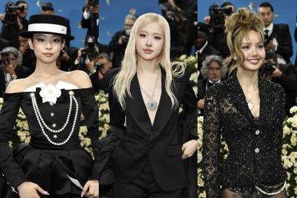 뉴욕 ‘메트 갈라’ 행사에 블랙핑크 리사와 제니, 로제 등이 등장해 주목받았다. 리사는 파격적인 의상을, 제니는 디즈니 영화 ‘메리 포핀스’ 주인공 보모를 연상케 하는 착장으로 시선을 집중시켰다. [연합]