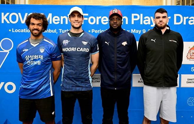 아히, 아라우죠, 에반스, 디미트로프(왼쪽부터). /사진=한국배구연맹(KOVO) 제공