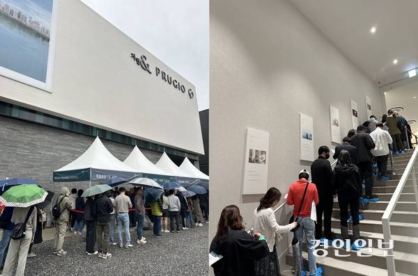 동탄 포레파크 자연앤 푸르지오 견본주택에 관람객들이 몰리면서 내·외부에 줄이 수시로 형성되고 있다. 2025.5.9 /대우건설 제공