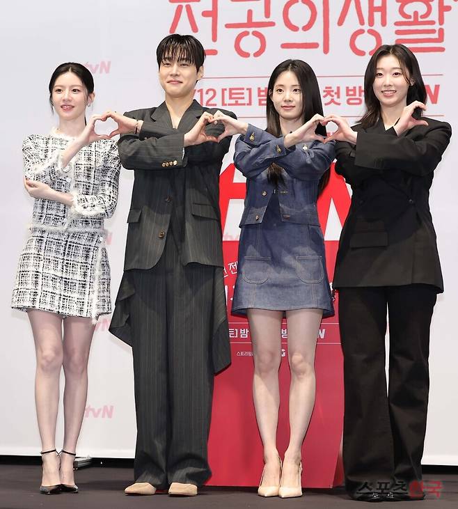 tvN 새 토일드라마 '언젠가는 슬기로울 전공의생활' 제작발표회에 참석한 고윤정, 강유석, 신시아, 한예지&nbsp; 25.04.09 ⓒ이혜영 기자 lhy@hankooki.com