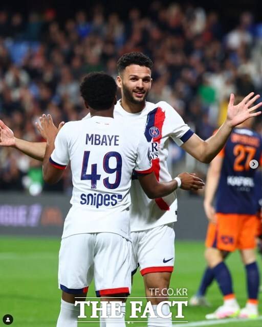 PSG의 스트라이커 곤살루 하무스는 이날 해트트릭으로 4-1 승리를 이끌었다./PSG