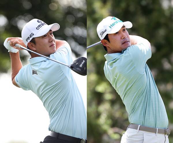 2025년 아시안투어 인터내셔널 시리즈 재팬 골프대회 우승 경쟁에 뛰어든 송영한, 박은신 프로. 사진제공=KPGA
