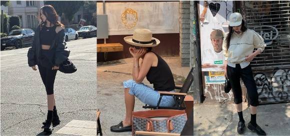 블랙핑크 지수, 김나영, 차정원이 입은 7부 바지. [사진=지그재그]