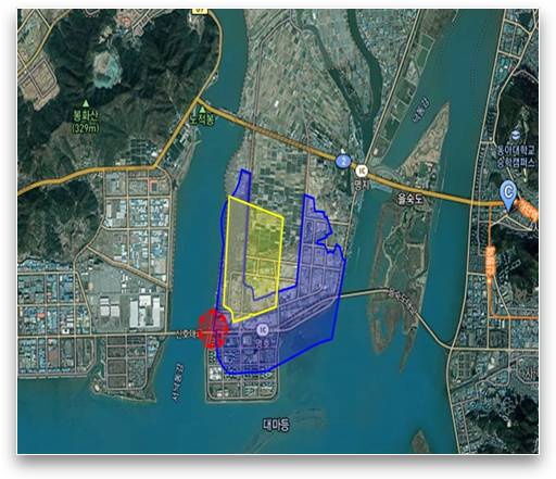 The location of the international school set to be established within Myeongjin International City, circled in red [BUSAN METROPOLITAN CITY]