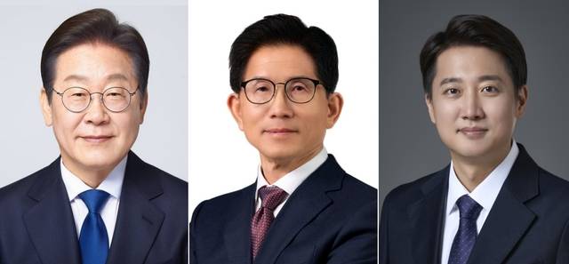 (왼쪽부터)이재명, 김문수, 이준석 후보. 중앙선거관리위원회 제공