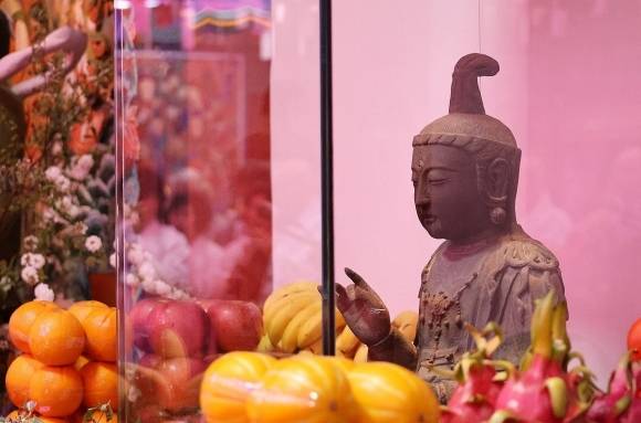 지난 10일 충남 서산 부석사에서 일본으로 떠난 고려시대 불상. 연합뉴스