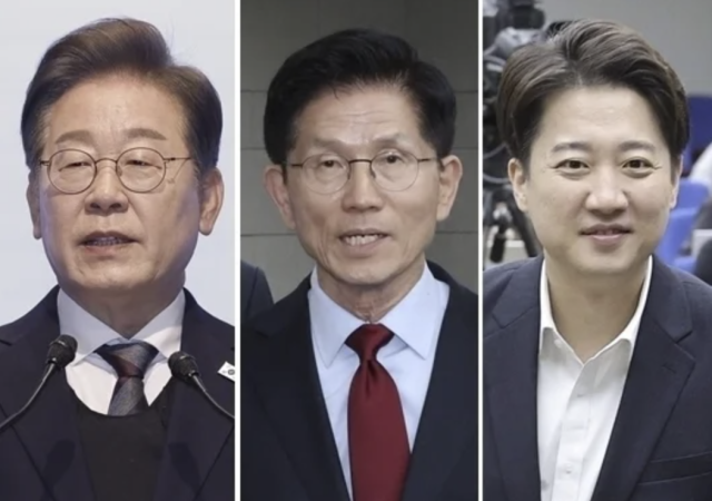 이재명 더불어민주당 대선 후보, 김문수 국민의힘 대선 후보, 이준석 개혁신당 대선 후보. 연합뉴스