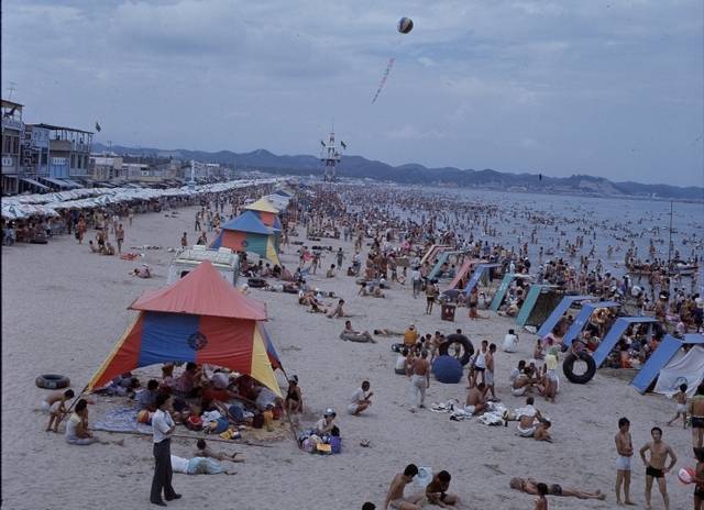 피서객들로 북적이는 옛 포항송도해수욕장. 포항시 제공