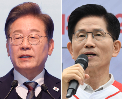 이재명 더불어민주당 대통령 후보(왼쪽), 김문수 국민의힘 대통령 후보. 연합뉴스