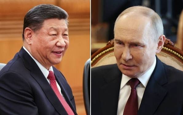 시진핑 중국 국가주석(왼쪽), 블라디미르 푸틴 러시아 대통령. 연합뉴스