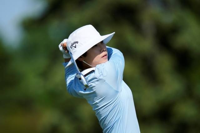 이소미가 12일(한국시간) 미국 뉴저지주 저지 시티의 리버티 내셔널 골프클럽에서 열린 LPGA투어 미즈호 아메리카스 오픈 최종 4라운드 4번 홀에서 아이언 샷을 하고 있다. AP뉴시스