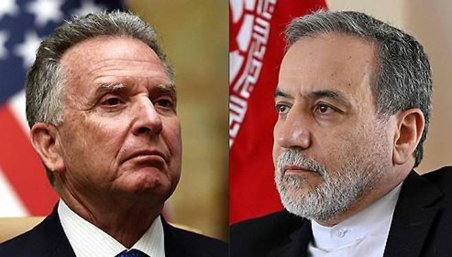 스티브 위트코프 美 특사와 아바스 아락치 이란 외무장관. 연합뉴스