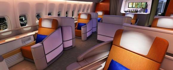 보잉 747-8 기종 내부. 보잉 홈페이지