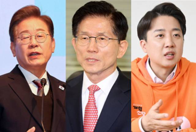 이재명(왼쪽부터) 더불어민주당 대선 후보, 김문수 국민의힘 대선 후보, 이준석 개혁신당 대선 후보. 오승현 기자