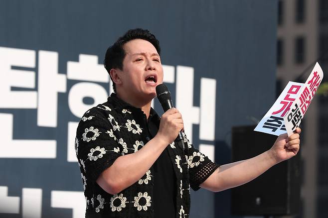 군인권센터는 지난 4월29일 기자회견에서 수도군단장 비서실 근무자들의 제보를 토대로 박정택 수도군단장(육군 중장)이 지난 1년여간 업무상 지위를 활용한 '갑질'을 해왔다는 의혹을 제기했다. 육군은 이후 감찰 조사한 결과를 토대로 박 군단장을 직무에서 배제했다. 임태훈 군인권센터 소장 자료사진. ⓒ시사저널 박은숙