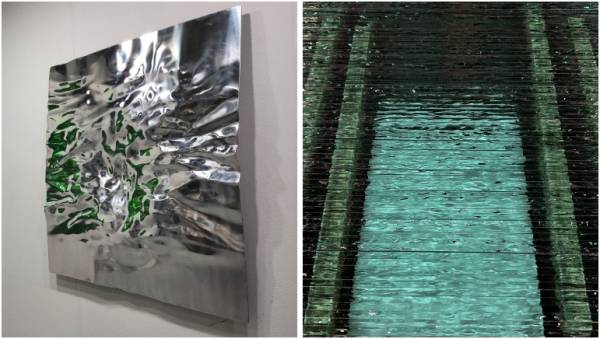 심병건作 Pressed Drawing-결(왼쪽),&nbsp;이선희作 Deep memories.