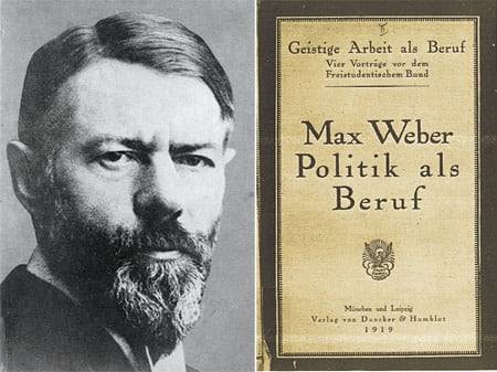독일 정치사회학자 막스 베버(1864~1920,사진 왼쪽)는 학자와 정치가의 덕목으로 소명(召命·Beruf)을 강조했다. 그는 1917년 11월 뮌헨대학내 진보적 학생단체인 ‘자유학생연합’ 초청으로 ‘소명으로서의 학문’을, 1919년 1월 ‘소명으로서의 정치’를 각각 강연했다. 오른쪽은 <소명으로서의 정치> 책 표지/Weekly Chosun 제공