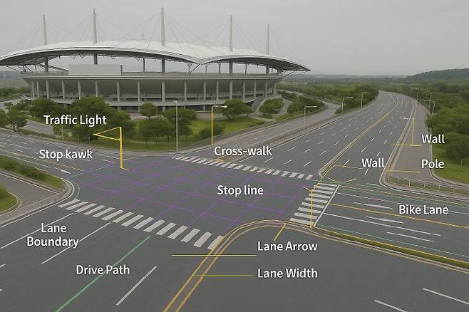 서울형 자율주행 정밀도로지도 예시. 서울시 제공