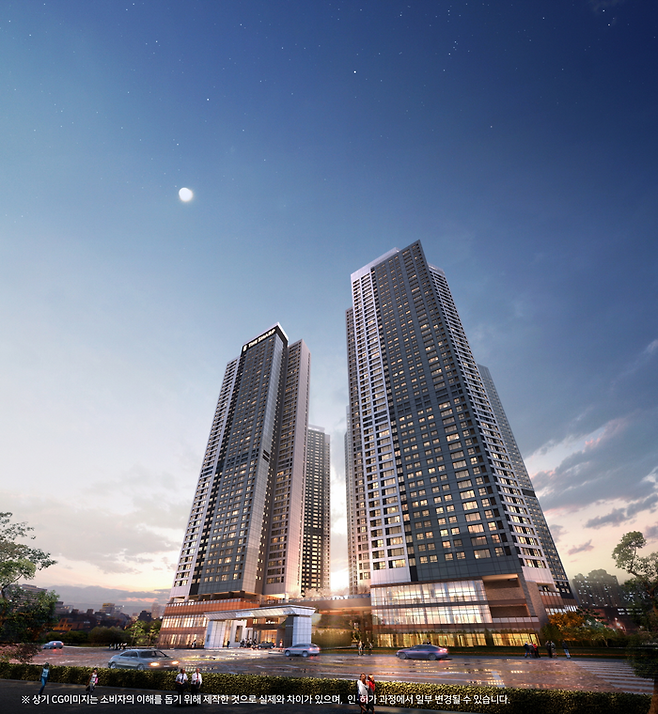 작년 말 분양 뒤 미분양이 발생했지만 최근 완판에 성공한 중랑 ‘더샵 퍼스트월드’ 투시도. [포스코이앤씨]